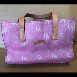 Dooney and Bourke Pink Fabric Handbag Medium Size